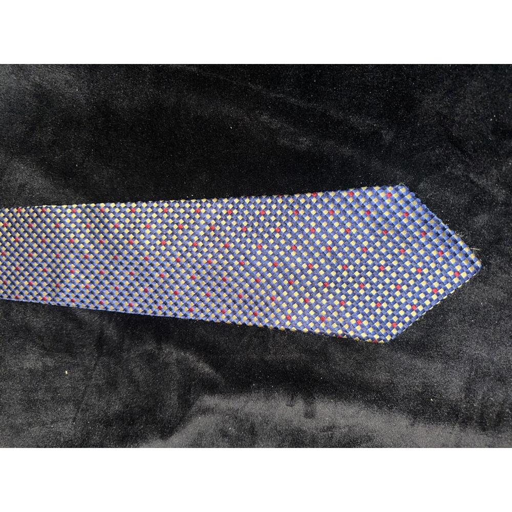 Tommy Hilfiger Men's Tie - Stylish Blue Red Gold Patterned Design
